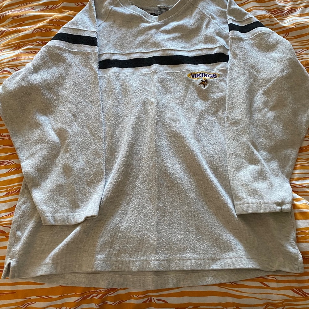 Vintage Pro Edge Brand Minnesota Vikings Sweater - Light Grey - Size “Men’s” XL